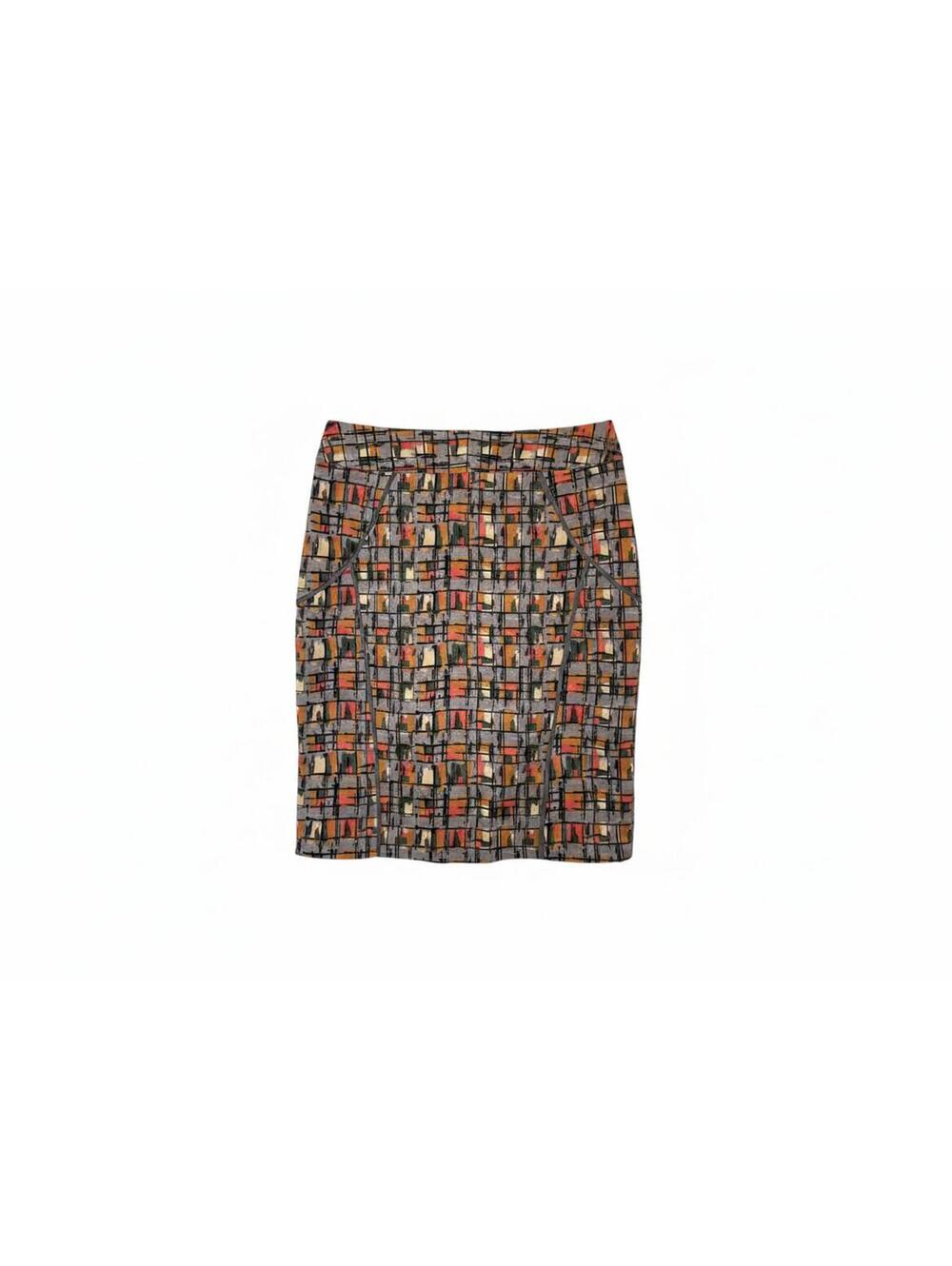 Darling Zip-Front Printed Skirt (S)